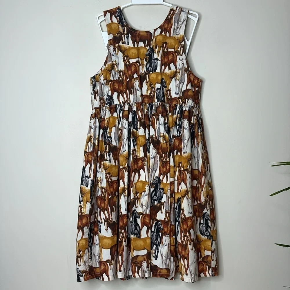 An Original by Babies ‘n Bows | Vintage Horse Equestrian Print Sleeveless Dress - Picture 17 of 17